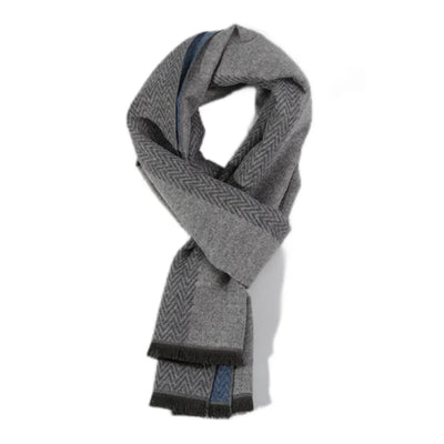 1pc Winter Scarf For Men Check Stripe Paisley Immitation Cashmere Elegant Jacquard Scarves Double Side Warm Windproof Neck Snood