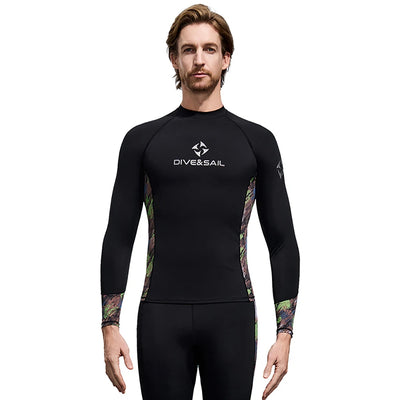 Men Women Surf Sunscreen Diving Skin Protection T-Shirt Swimsuit Long-Sleeve Swimming Floating UV Protection Lycra Diving Tops