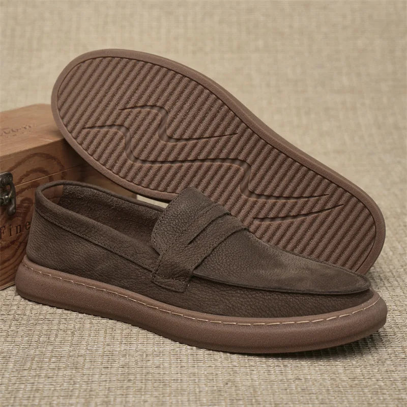 Italian Genuine Leather Men's Casual Shoes Fashion Business Loafers for Men Formal Shoes Designer Moccasins Lightweight Driving