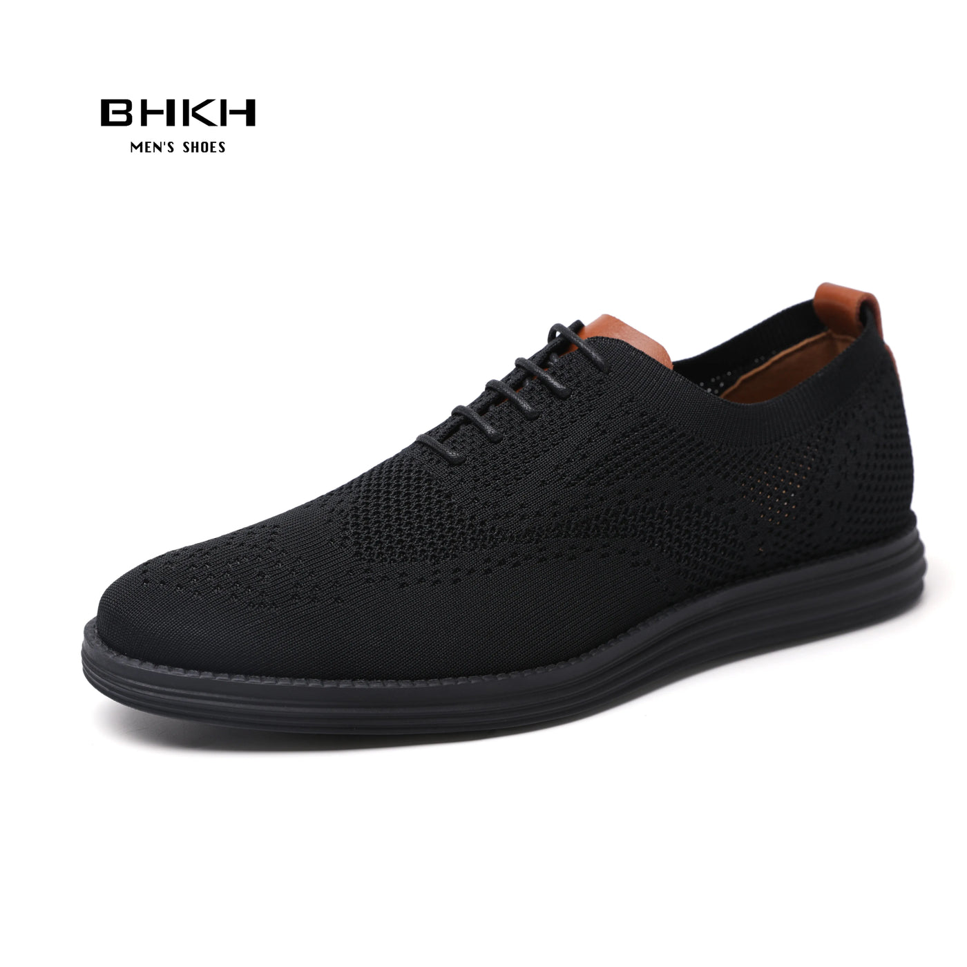 BHKH 2025 Breathable Knitted Mesh Casual Shoes Lightweight Smart Casual Shoes Office Work Footwear Men Shoes