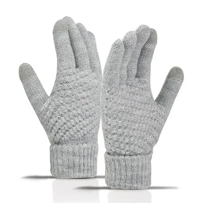 Winter Touch Screen Knitted Warm Glove Outdoor Anti Slip Cycling Driving Cold Proof Five Finger Glove Fashion Solid Glove Unisex