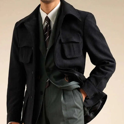Luxury Italian Fashion Lapel Top Male Trench Coat Jacket Men Casual Office Jacket Men's Business Versatile Senior Mantel Wolle