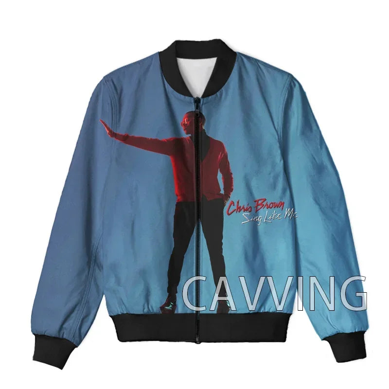CAVVING 3D Printed  Rapper Chris Brown  Zipper Bomber Jackets Men Overcoat Mens Coat Zip Up Jackets for Women/Men   J02