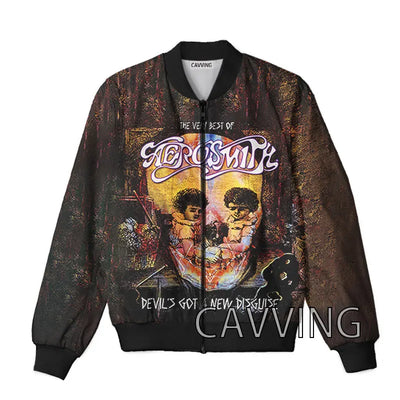 New Fashion Women/Men's 3D Print  Aerosmith Band  Zipper Bomber Jackets Men Overcoat Mens Coat Zip Up Jackets  01