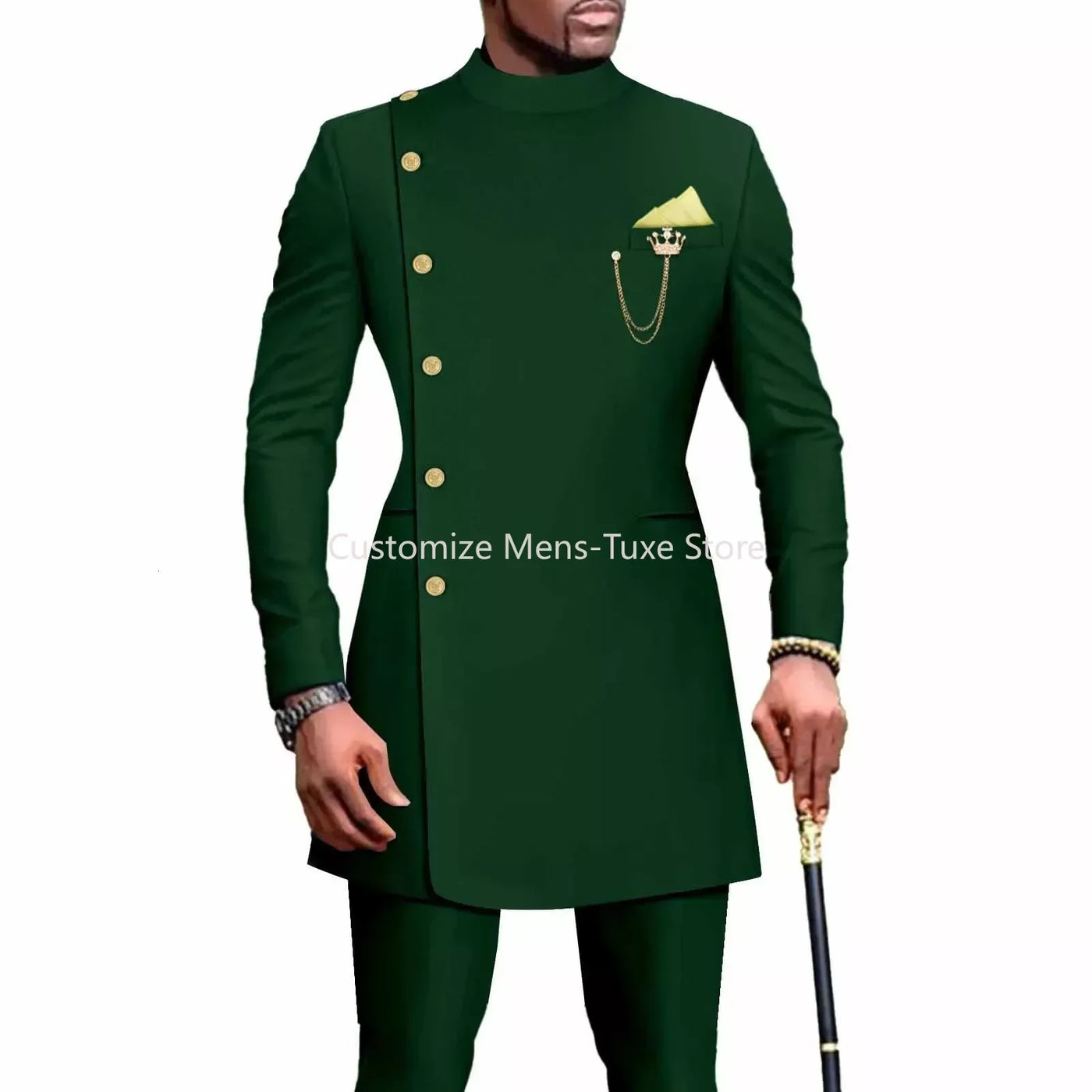 Mens Suits Blazers African Clothes for Men Suit 2 Piece Jacket Pants Traditional Wedding Slim Fit Solid Color Festival Party