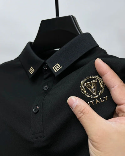 New Men Brand Exquisite Printed Polo Shirt Short Sleeve 2024 Summer Lapel Paul Designer Shirt Casual Ice Silk Breathable T-shirt
