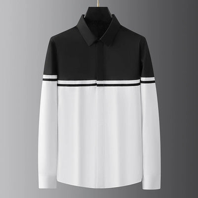 High-end men's shirt printed men's shirt long-sleeved lapel shirt daily outdoor shopping comfortable fabric large size xs-6xl