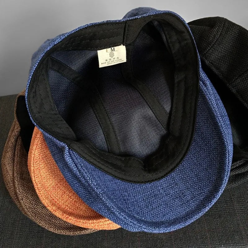 Big Size XL62cm Summer Linen Newsboy Caps Men Women Painter Berets Forward Hats Adult Casual Ventilate Breathable Advancing Hat