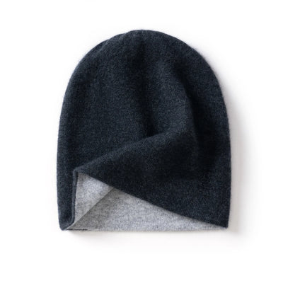 High Quality Pure Cashmere Hat for Men and Women Winter Double Layer Thicken Knitted Skullies Beanies Caps Female Outdoor Hats