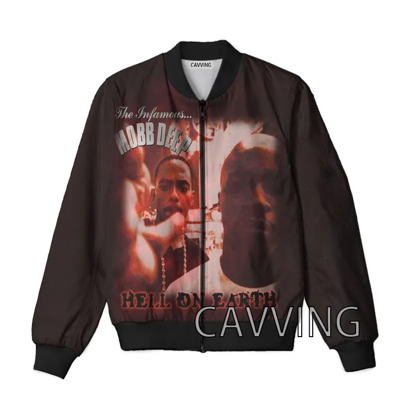 New Fashion Women/Men's  3D Print  Mobb Deep  Zipper Bomber Jackets Men Overcoat Mens Coat Zip Up Jackets