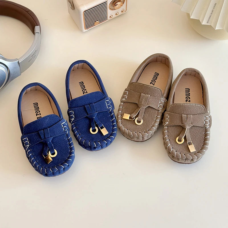 2025 Chidlren Flats Spring Summer Kids Casual Shoes for Girl Moccasin Slip On Lazy Loafers Shallow Tassel Boy Shoes Daily I03143