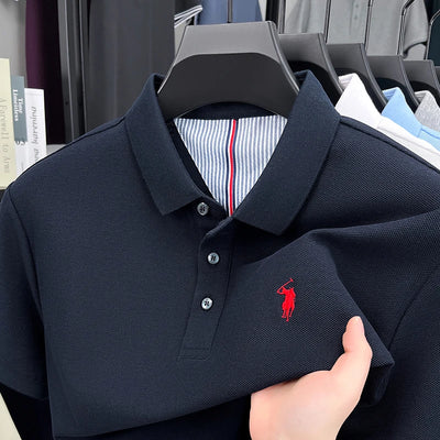 100% pure cotton high-end brand men's short sleeve polo shirt summer fashion original pony embroidery golf Paul  casual T-shirt