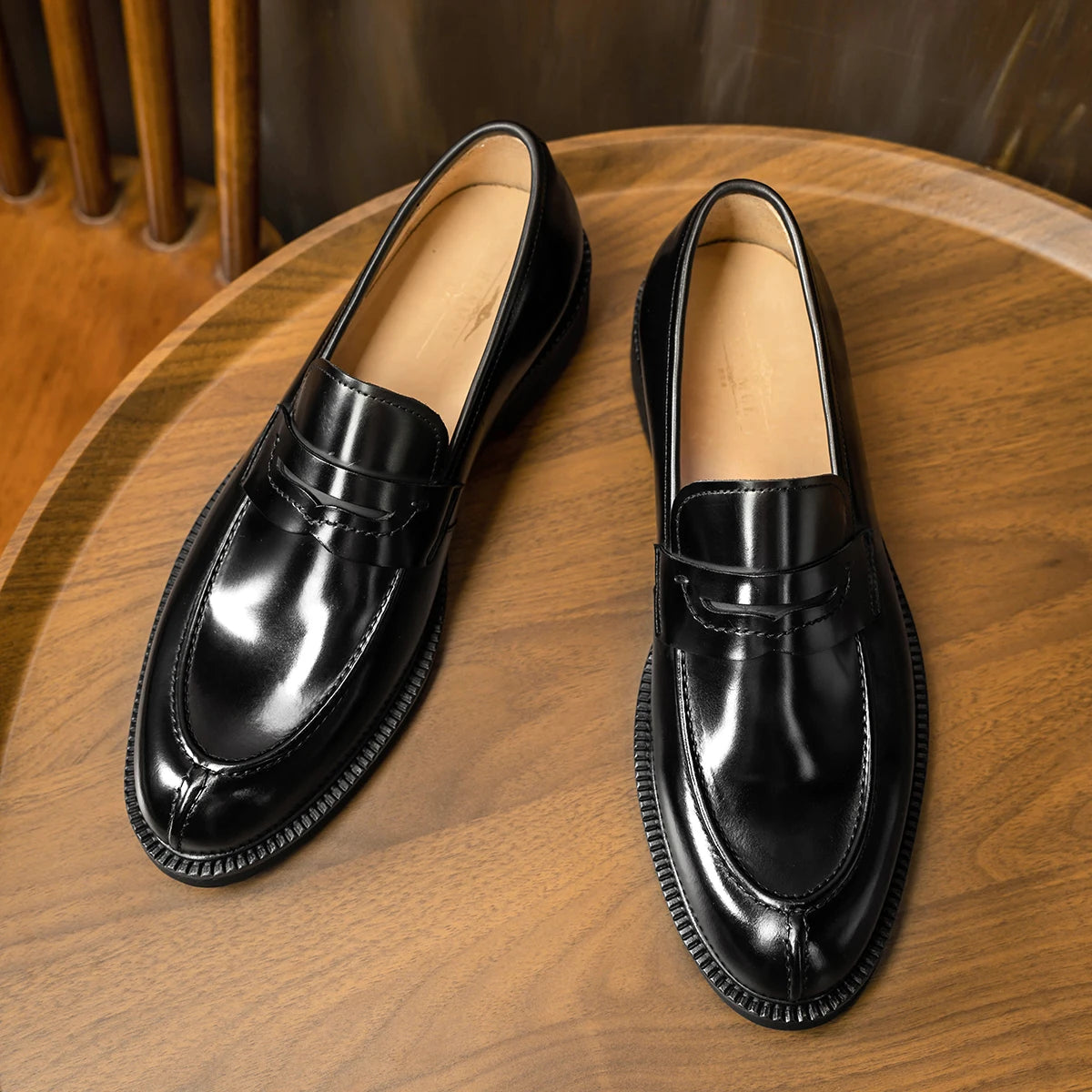 Hanmce 2025 Luxury Loafers  Summer Men Genuine Leather Slip-On Shoes Men Dress Shoes