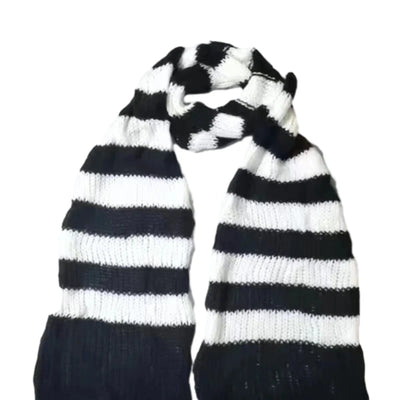 Soft Thicken Striped Scarf for Adult Casual Winter Warm Punk Style Scarf Women Men Unisex Neck Warmer Decorative Wholesale