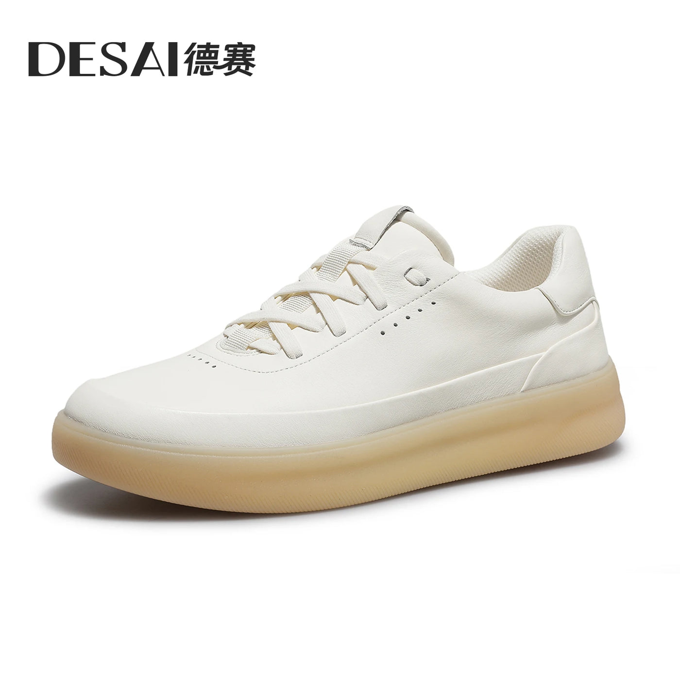 Desai shoes men's leather shoes men's 2025 new men's shoes casual shoes with light soft sole small white shoes men