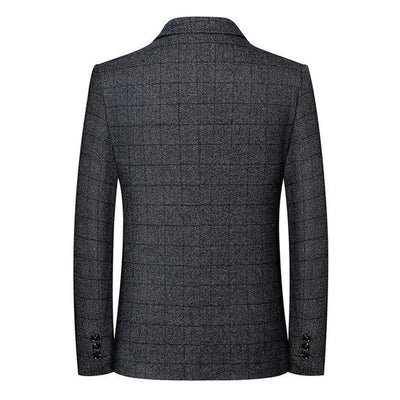 Spring Autumn Men's Plaid Blazers Smart Casual Formal Suits Jackets Coat Men Fashion Slim Fit Turn Down Collar Blazers Outerwear