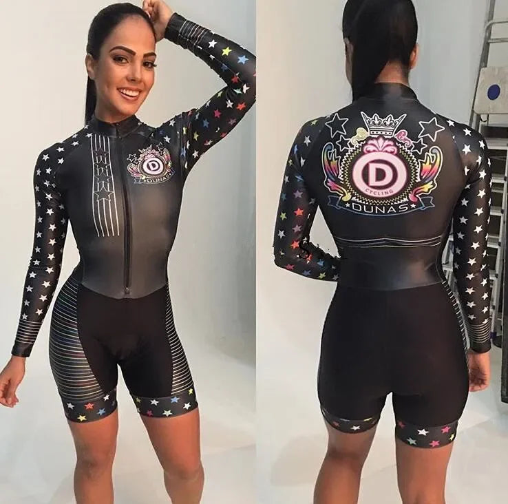 2025 Pro Team Triathlon Suit Women's Cycling Jersey Skinsuit Jumpsuit Maillot Cycling Ropa ciclismo long sleeve set gel