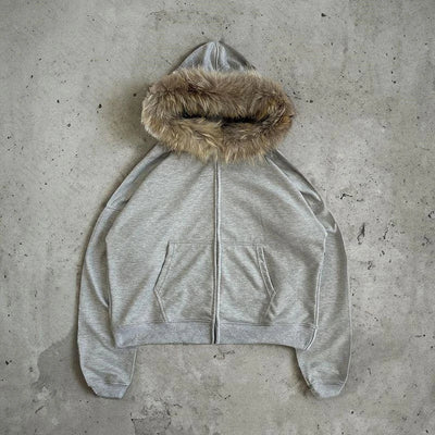 Millennial y2k vintage Spice girl slim slim waist pink zipper hooded hoodie jacket female autumn/winter design sense woolly hat