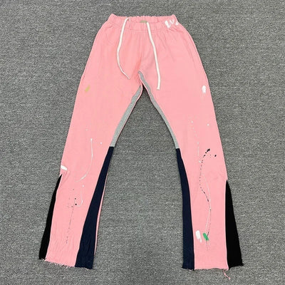 Tie Dye Sweatpants Y2K Pants Mens Womens Harajuku Hip Hop Tie Dye Graffiti Baggy Pants Drawstring Jogging Casual Trousers