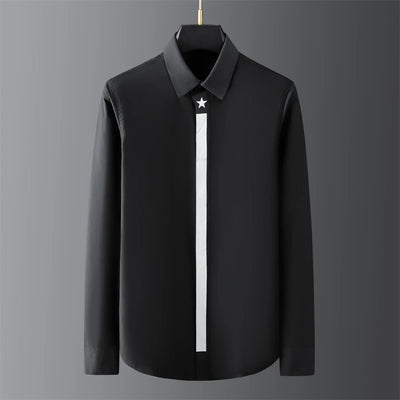 High-end men's shirt printed men's shirt long-sleeved lapel shirt daily outdoor shopping comfortable fabric large size xs-6xl