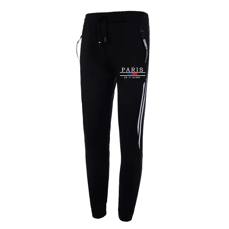 Paris Fashion Men's Tracksuit Zip-up Hoodie Black Sweatpants Autumn Winter Daily Casual Sporty Jogger Set Gym Fitness Sportswear