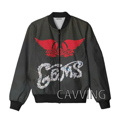 New Fashion Women/Men's 3D Print  Aerosmith Band  Zipper Bomber Jackets Men Overcoat Mens Coat Zip Up Jackets  01