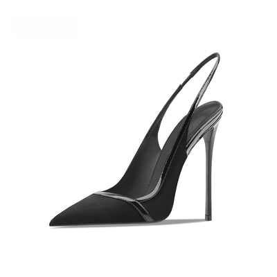 Wine red suede high-heeled summer new shallow mouth pointed thin heel party sexy and fashionable single shoe