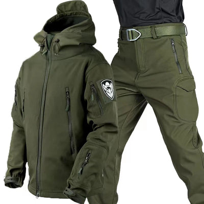 Men's Winter Waterproof Suit Hiking Tracksuit Set Softshell Jackets Camping Coat Tactical Pants Fishing Fleece Trousers