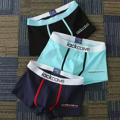 3Pcs Male Panties Cotton Men's Underwear Boxers Breathable Man Boxer Printed Underpants Comfortable Shorts Men Underwear M-3XL