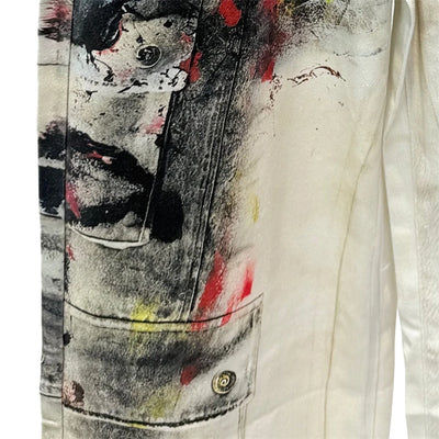 White Graffiti Jeans Mens Streetwear Hip Hop Punk Dirty Style Denim Trousers Men Harajuku Baggy Straight Wide-leg Cargo Pants