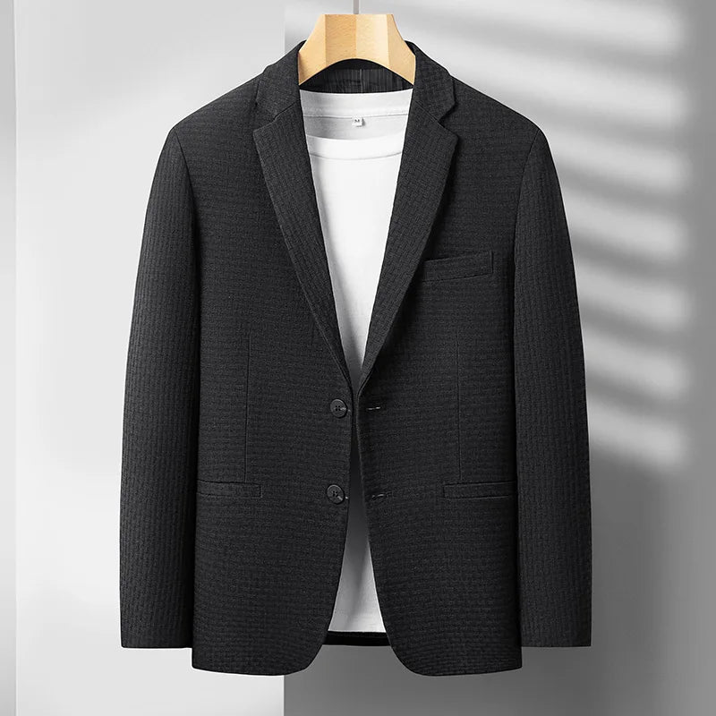 2025 Men's High-End Boutique Wool Suit Casual Business Top Coat Fashion Gentleman Party Four Seasons Elegant Tailored Suit