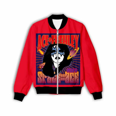 New Fashion Women/Men's 3D Print  Ace Frehley   Zipper Bomber Jackets Men Overcoat Mens Coat Zip Up Jackets    C1