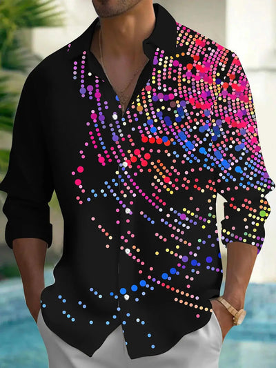 Men's shirts, button down shirts, casual shirts, spring and summer, printed long sleeves, daily, fashionable, comfortable