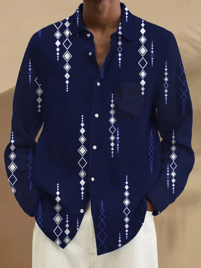 Men's shirts, button down shirts, casual shirts, spring and summer, printed long sleeves, daily, fashionable, comfortable