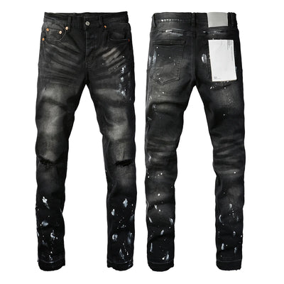 2025  Jeans Men's Vintage High-Waist Skinny  Denim Trousers Low-Rise Repairable Top Quality Streetwear Pants 9006