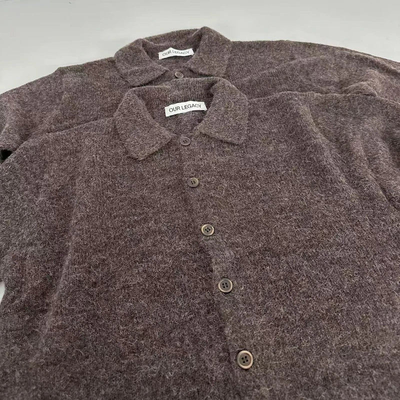 High Street Our Legacy Men Comfortable Sweater Male Casual Sweaters Man Fashion Cardigan Men's Clothing