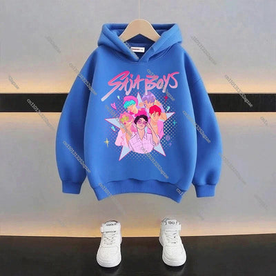 New 2025 KPop Demon Hunters Kids Hoodie: Cartoon Character Hooded Sweatshirt For Boys & Girls Casual Comfy Top