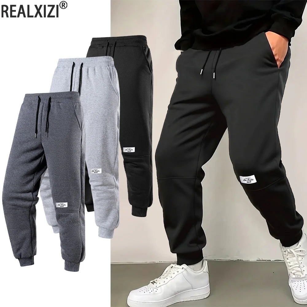 Men Daily Casual Pants Fashion the Four Seasons Sports Pants Running Workout Jogging Sweatpants Breathable Drawstring Long Pants