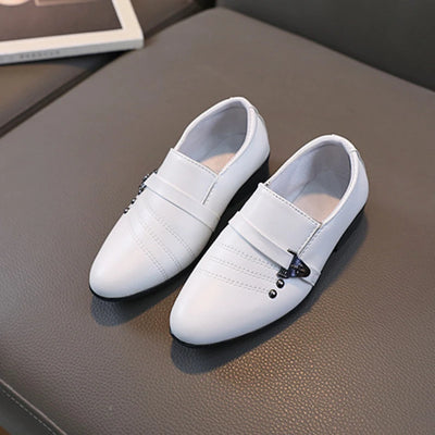 Spring Autumn Boy Leather Shoe Fashion Causal Children's Slip-on Loafers Versatile Kids Formal Students Performance Black Shoes