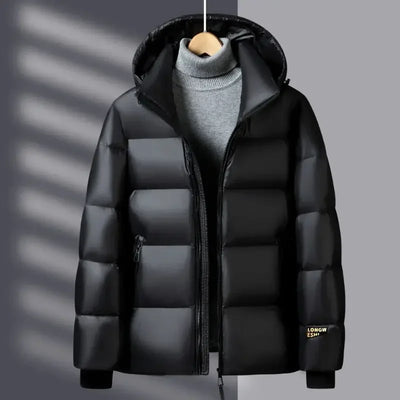 Down Jacket Men Winter Waterproof Goose Jacket Men Luxury Brand Hooded Feather Goose Coat Women Black Puffer Jacket Man 2024 New