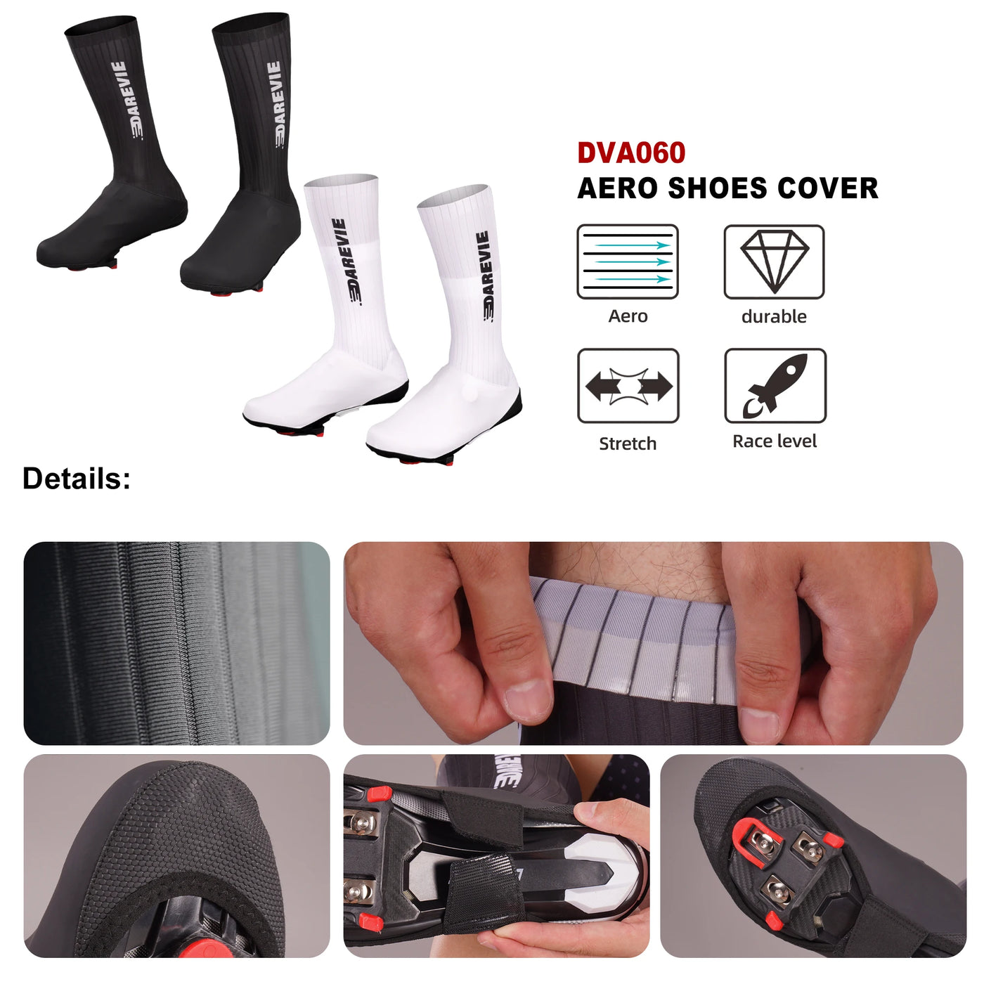 DAREVIE AERO Cycling Shoes Cover Anti-Slip Waterproof Aero Overshoes Cycling Windproof Aero Bike Shoes Cover Bicycle Accessories
