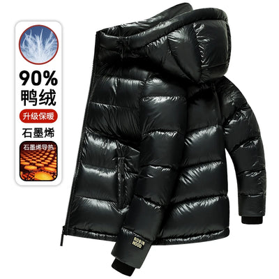 Luxury High-end Winter Down Jacket New Men's Clothing Trend Warm Hooded white Duck Puffer Coat black Men's Winter Jacket
