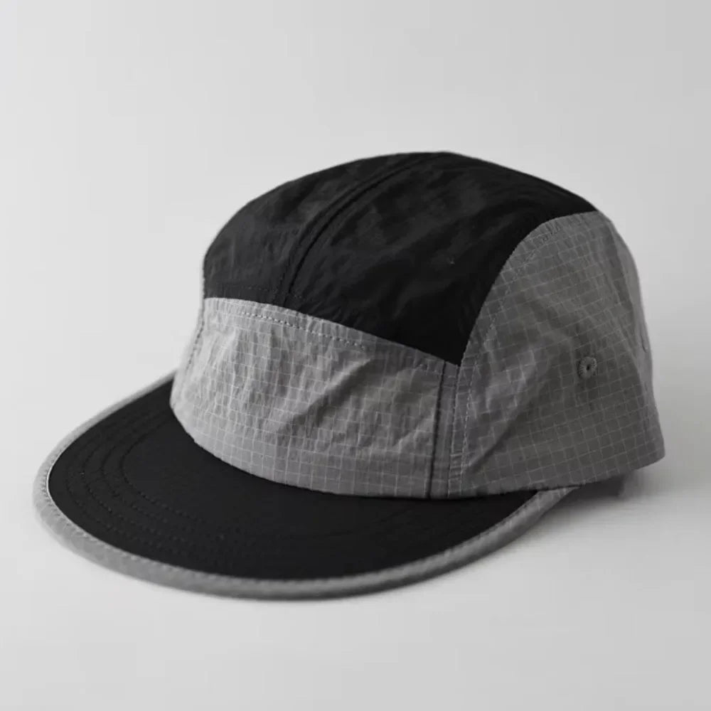 Casual Japanese Style Splicing Baseball Cap Quick-drying Adjustable Sunshade Cap Thin 5-Panel Sun Visor Cap Unisex