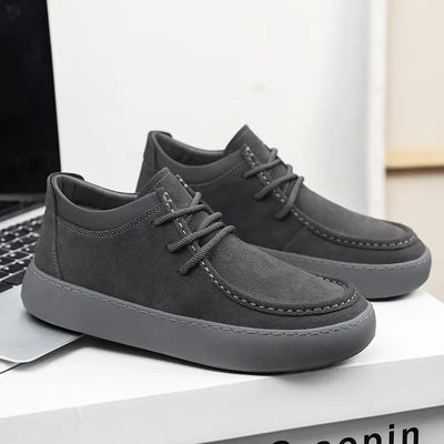 Men's Shoes Genuine Leather Retro Casual Shoes Lace Up Ankle Boots Cow Reverse Velvet Low Top Shoes for Men Leather Original