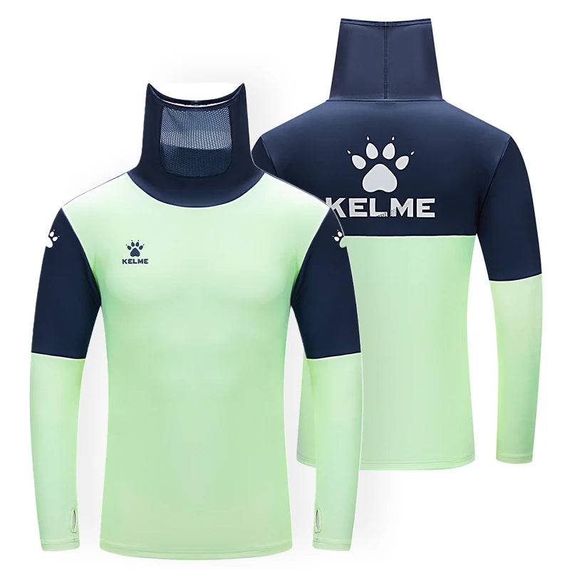 Kelme Football Training Hoodie Long Sleeve Customizable Sportswear Elastic Cold Mask Top Outdoor Warm Hoodie