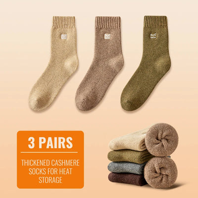 MiiOW Merino Wool Socks Men Winter Thicken Heated Sock Cold Resistant Cashmere Stocking Snow Boots Retro Brown Warm Towel Socks