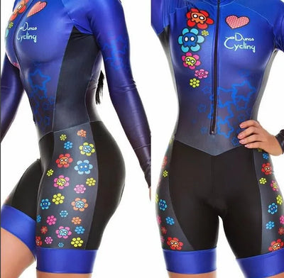 2025 Pro Team Triathlon Suit Women's Cycling Jersey Skinsuit Jumpsuit Maillot Cycling Ropa ciclismo long sleeve set gel