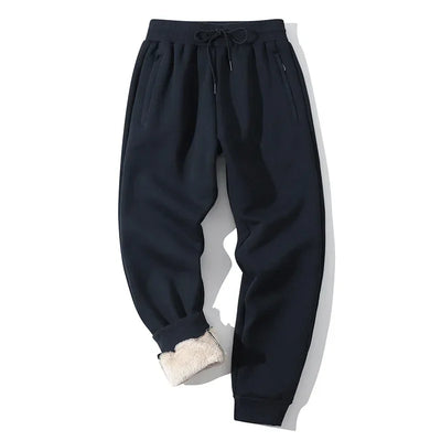 New 2025 Winter Sherpa Lined Pants Men's Thicken Thermal Jogging Sweatpants Elastic Waist Fleece Casual Trouser with Drawstring