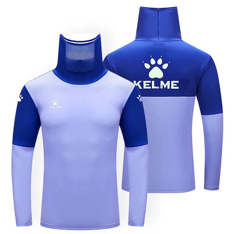 Kelme Football Training Hoodie Long Sleeve Customizable Sportswear Elastic Cold Mask Top Outdoor Warm Hoodie