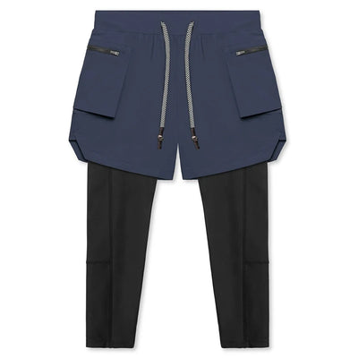 Men's Compression Running Pants: Double-layer 2-in-1 Sportswear for Jogging, Gym Training, and Workouts